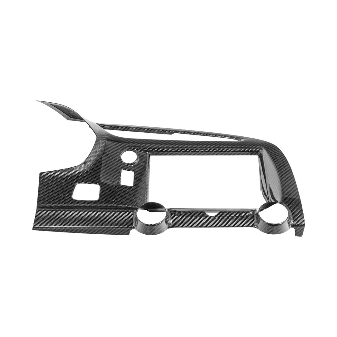 Corvette C7 Dry Carbon Fiber Center Infotainment Instrument Panel Cluster Trim Plate Cover Overlay Glossy 3K Twill Weave Carbon Fiber VENT-1400-BKCF