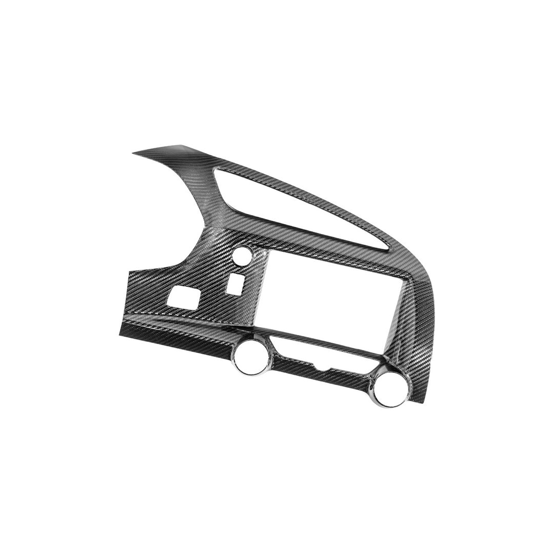 Corvette C7 Dry Carbon Fiber Center Infotainment Instrument Panel Cluster Trim Plate Cover Overlay Glossy 3K Twill Weave Carbon Fiber VENT-1400-BKCF