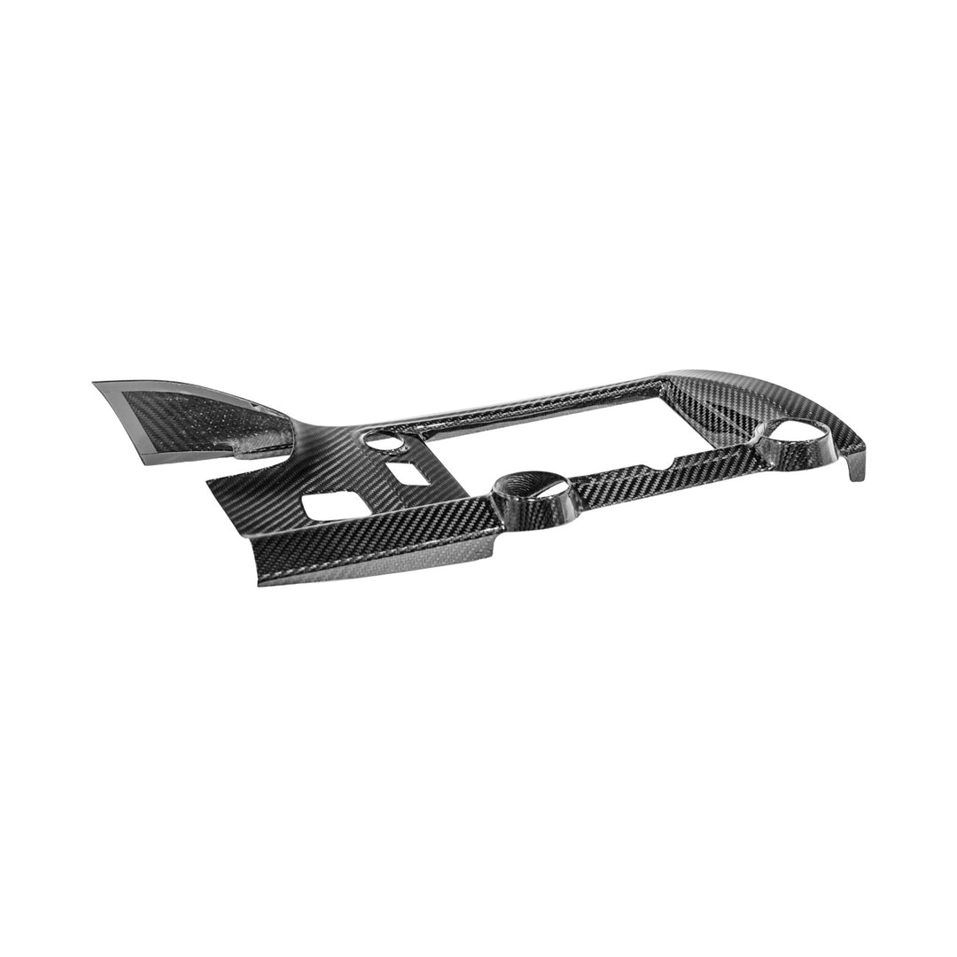 Corvette C7 Dry Carbon Fiber Center Infotainment Instrument Panel Cluster Trim Plate Cover Overlay Glossy 3K Twill Weave Carbon Fiber VENT-1400-BKCF