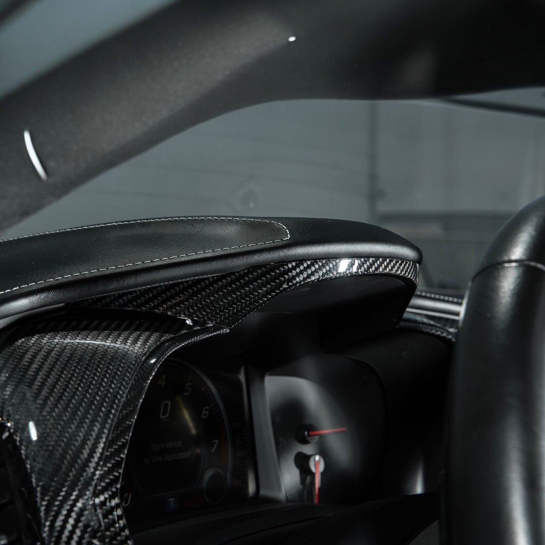 Corvette C7 Dry Carbon Fiber Gauge Cluster Trim Cover Set Carbon Fiber VENT-1411-BKCF