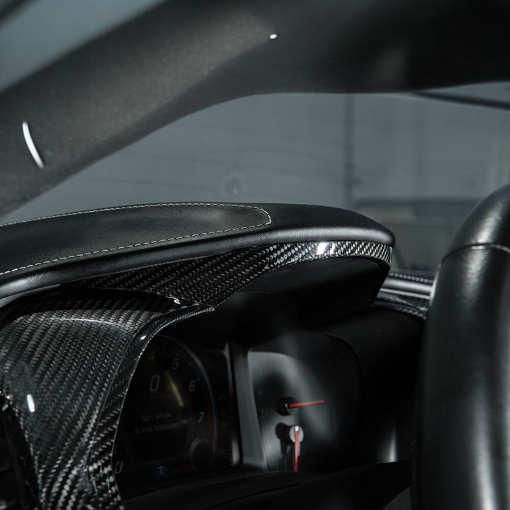 Corvette C7 Dry Carbon Fiber Gauge Cluster Trim Cover Set Carbon Fiber VENT-1411-BKCF