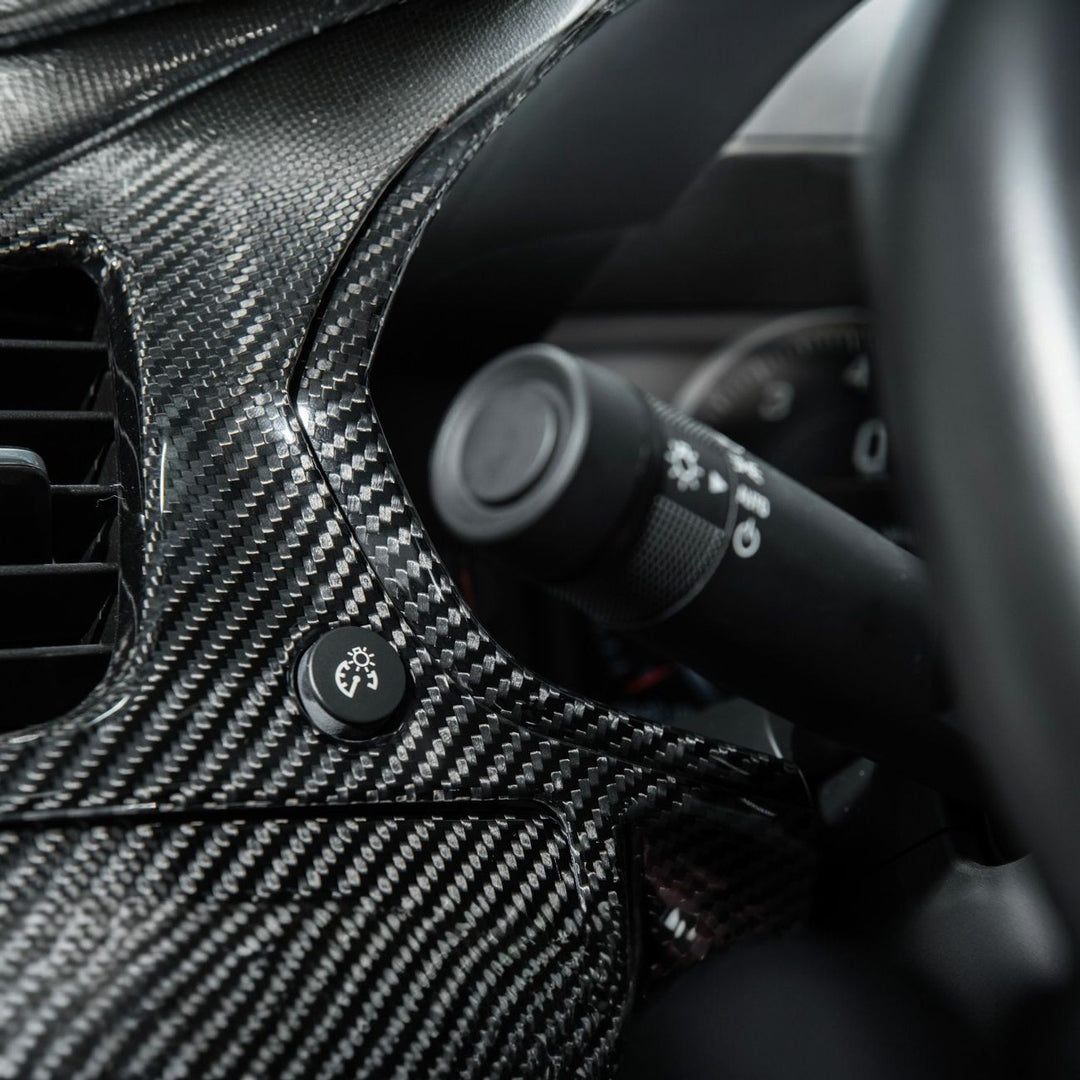 Corvette C7 Dry Carbon Fiber Gauge Cluster Trim Cover Set Carbon Fiber VENT-1411-BKCF
