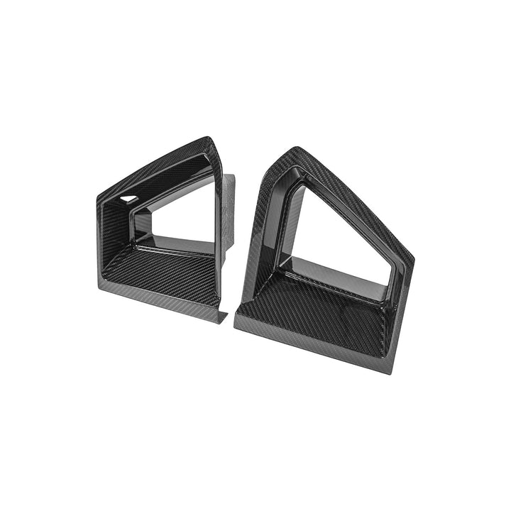 2024-Up Ford Mustang Carbon Fiber DarkHorse Style Front Grille Side Nostril Air Intake Trim Covers Carbon Fiber VENT-1540-BKCF
