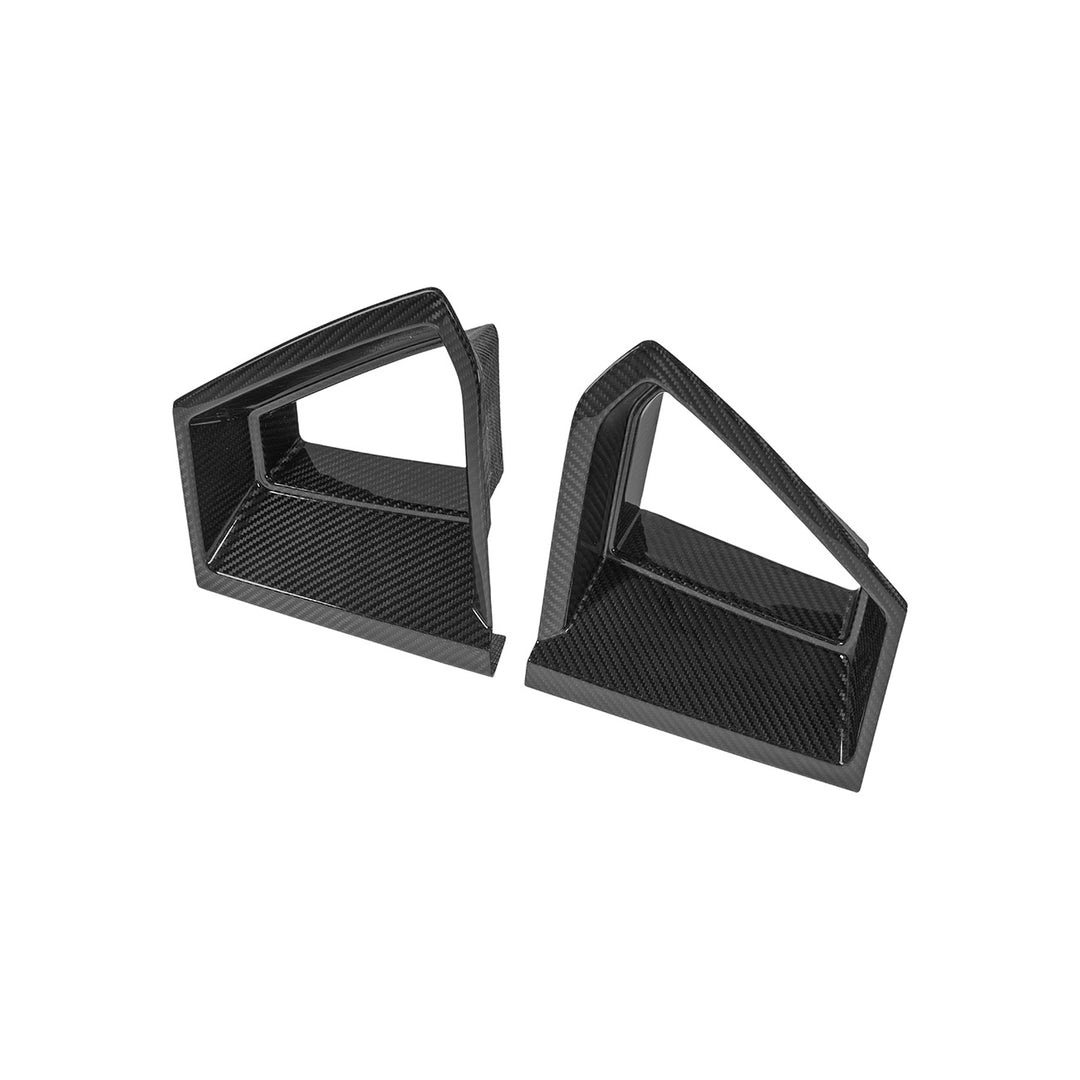 2024-Up Ford Mustang Carbon Fiber DarkHorse Style Front Grille Side Nostril Air Intake Trim Covers Carbon Fiber VENT-1540-BKCF
