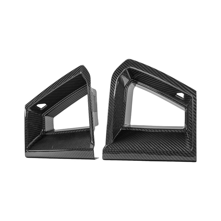 2024-Up Ford Mustang Carbon Fiber DarkHorse Style Front Grille Side Nostril Air Intake Trim Covers Carbon Fiber VENT-1540-BKCF
