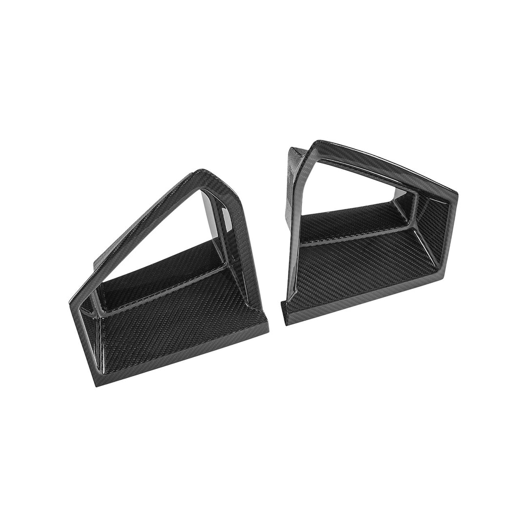 2024-Up Ford Mustang Carbon Fiber DarkHorse Style Front Grille Side Nostril Air Intake Trim Covers Carbon Fiber VENT-1540-BKCF