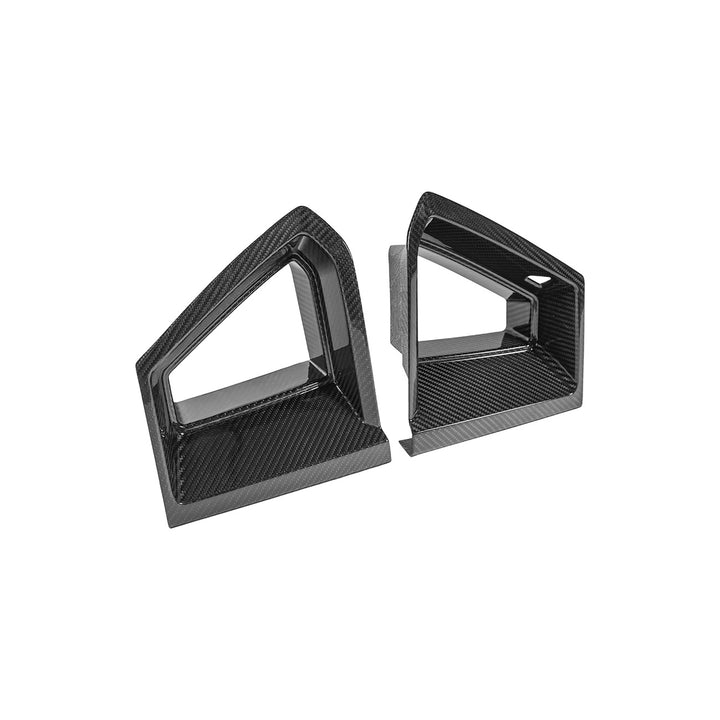 2024-Up Ford Mustang Carbon Fiber DarkHorse Style Front Grille Side Nostril Air Intake Trim Covers Carbon Fiber VENT-1540-BKCF