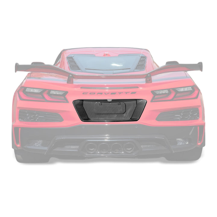 Corvette C8 Z06 DRY CARBON FIBER License Plate Backing