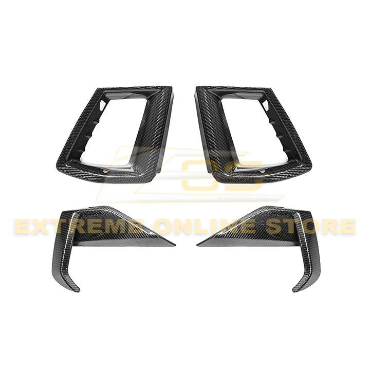 2024+ Ford Mustang GT DRY CARBON FIBER Front Side Grille Inserts