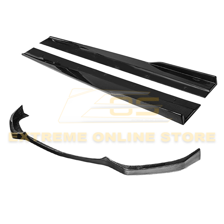 2013-15 Chevrolet SS Carbon Fiber Front Bumper Lip Splitter &amp; Side Skirts