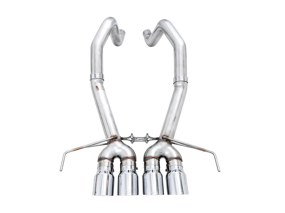 AWE Track Edition Axleback Exhaust for C7 Corvette Stingray / Z51 / Grand Sport / Z06 / ZR1 -- Chrome Silver Tips (includes AWE AFM valve simulators)