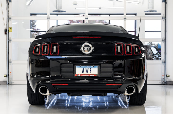 AWE Touring Edition Axle-back Exhaust for the S197 Ford Mustang GT - Chrome Silver Tips