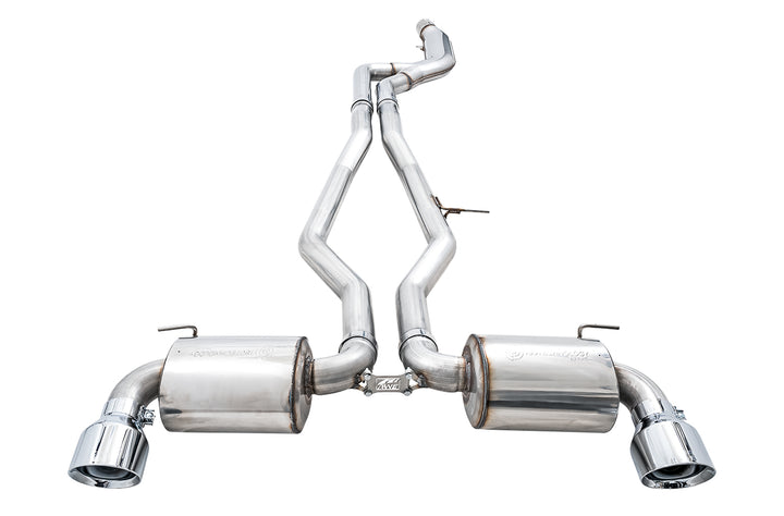 AWE Non-Resonated Touring Edition Exhaust for A90 Supra - 5" Chrome Silver Tips