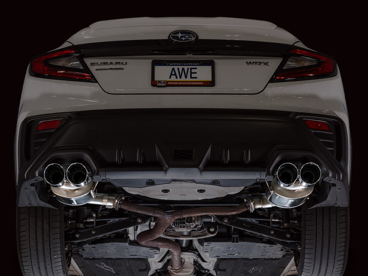 AWE Touring Edition Axleback Exhaust for VB Subaru WRX - Chrome Silver Tips