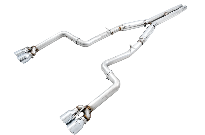AWE Track Edition Exhaust for 17+ Challenger 5.7 - Chrome Silver Quad Tips