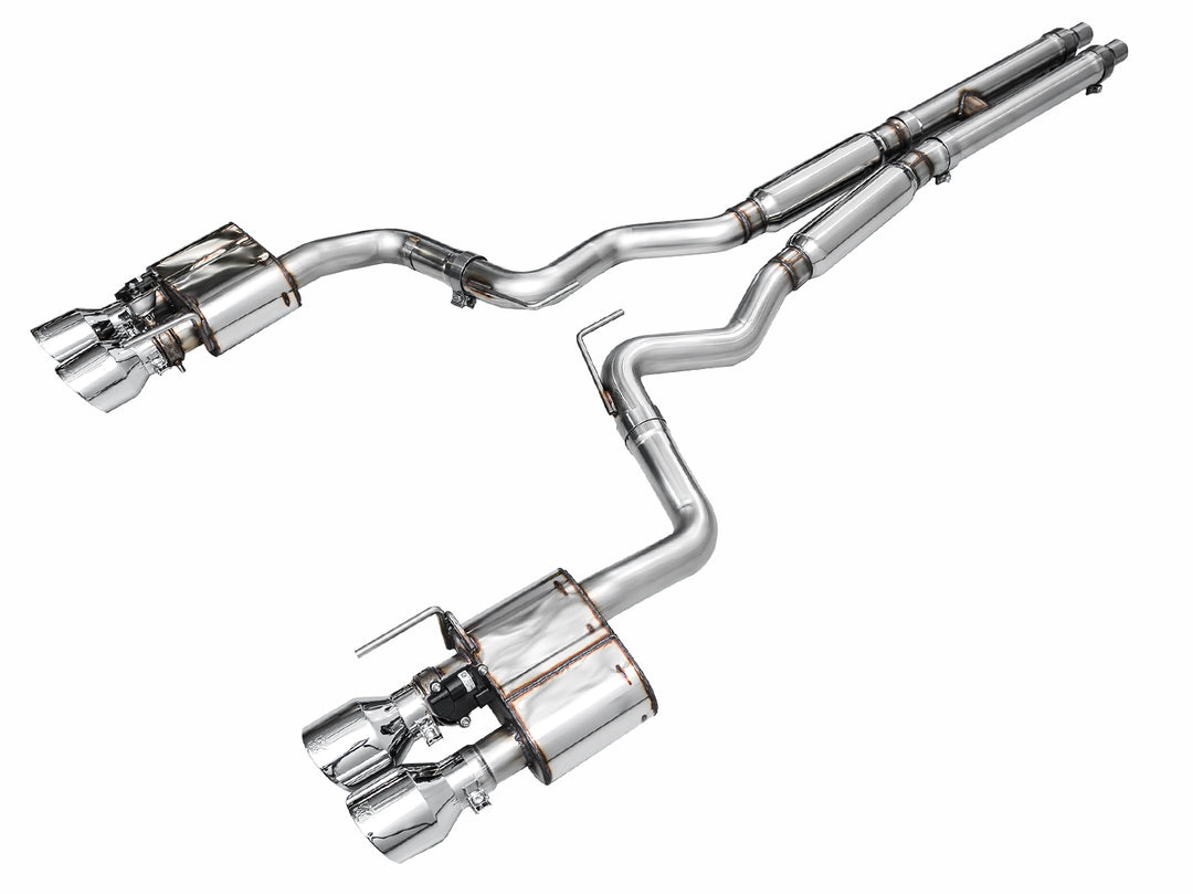 AWE SwitchPath™ Exhaust for S650 Ford Mustang GT Fastback - Quad Chrome Silver Tips