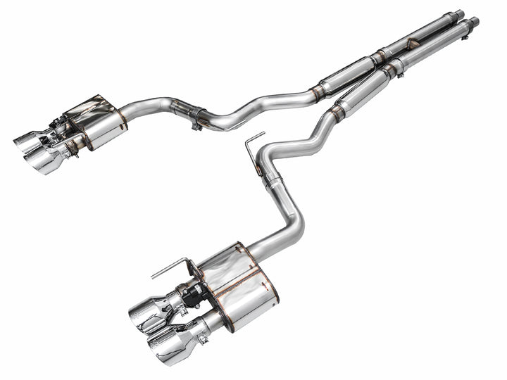 AWE SwitchPath™ Exhaust for S650 Ford Mustang GT Fastback - Quad Chrome Silver Tips