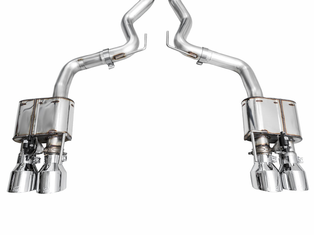 AWE SwitchPath™ Exhaust for S650 Ford Mustang GT Fastback - Quad Chrome Silver Tips