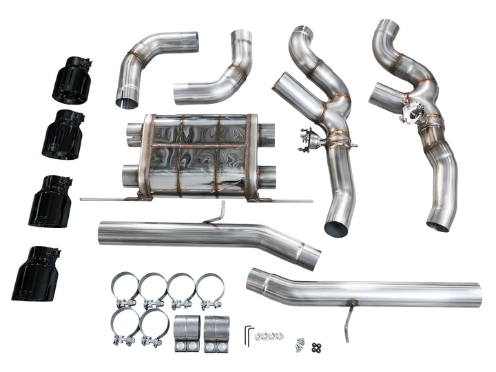 AWE Valved SwitchPath™ Axleback Exhaust for BMW F97 X3 M / F98 X4 M - Diamond Black Tips
