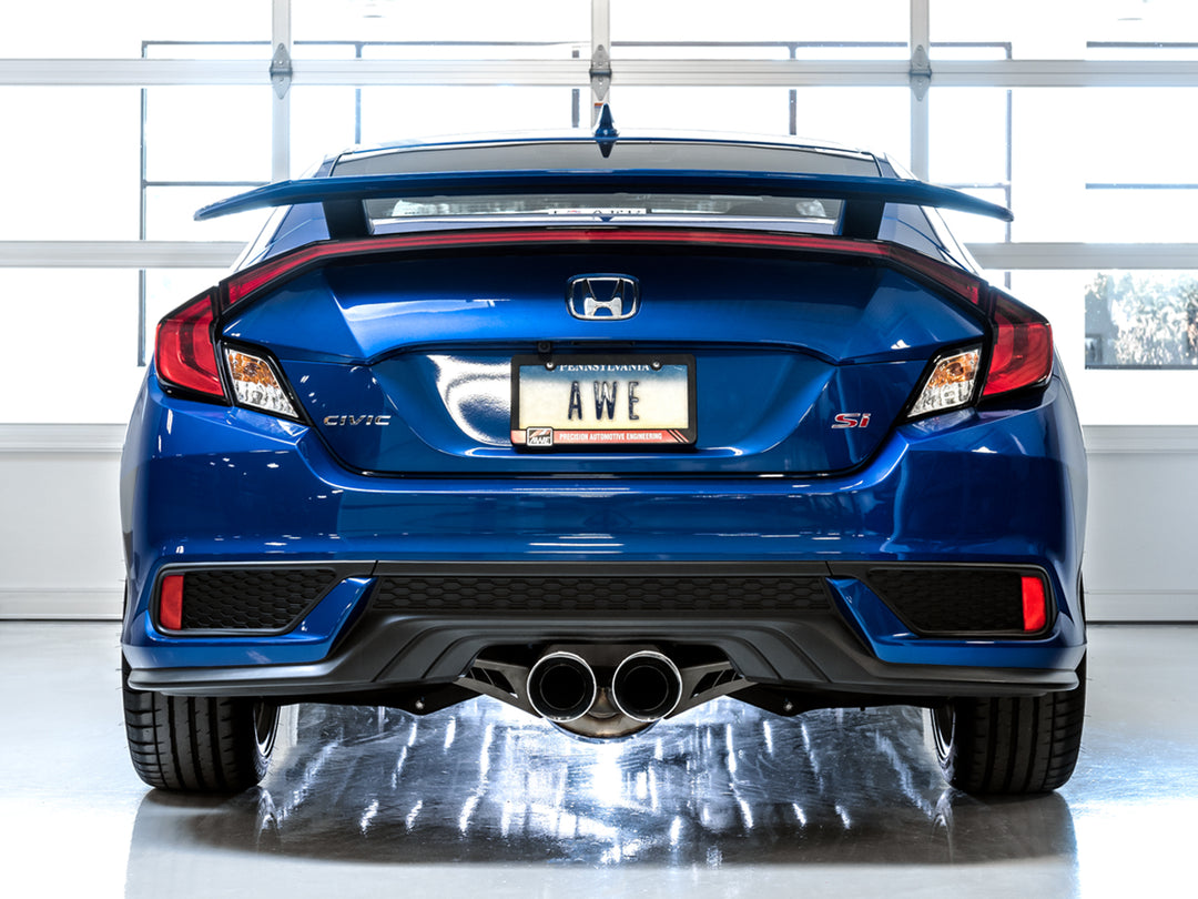 AWE Touring Edition Exhaust for 10th Gen Civic Si Coupe / Sedan (includes Front Pipe) - Dual Chrome Silver Tips