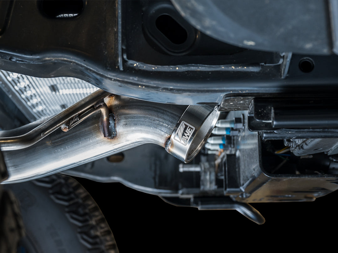 AWE 0FG Catback Exhaust for Ford Bronco with BashGuard™ - Dual 4.5" Diamond Black Tips