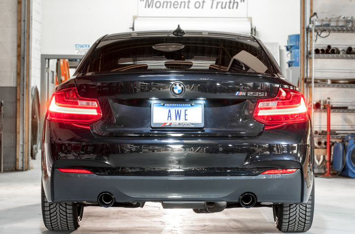 AWE Touring Edition Axle-back Exhaust for BMW F22 M235i / M240i - Diamond Black Tips (102mm)