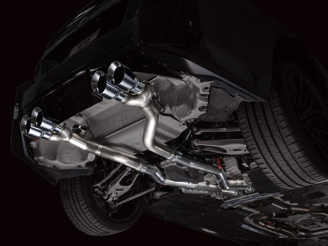 AWE Track Edition Exhaust for BMW G87 M2 - Chrome Silver Tips