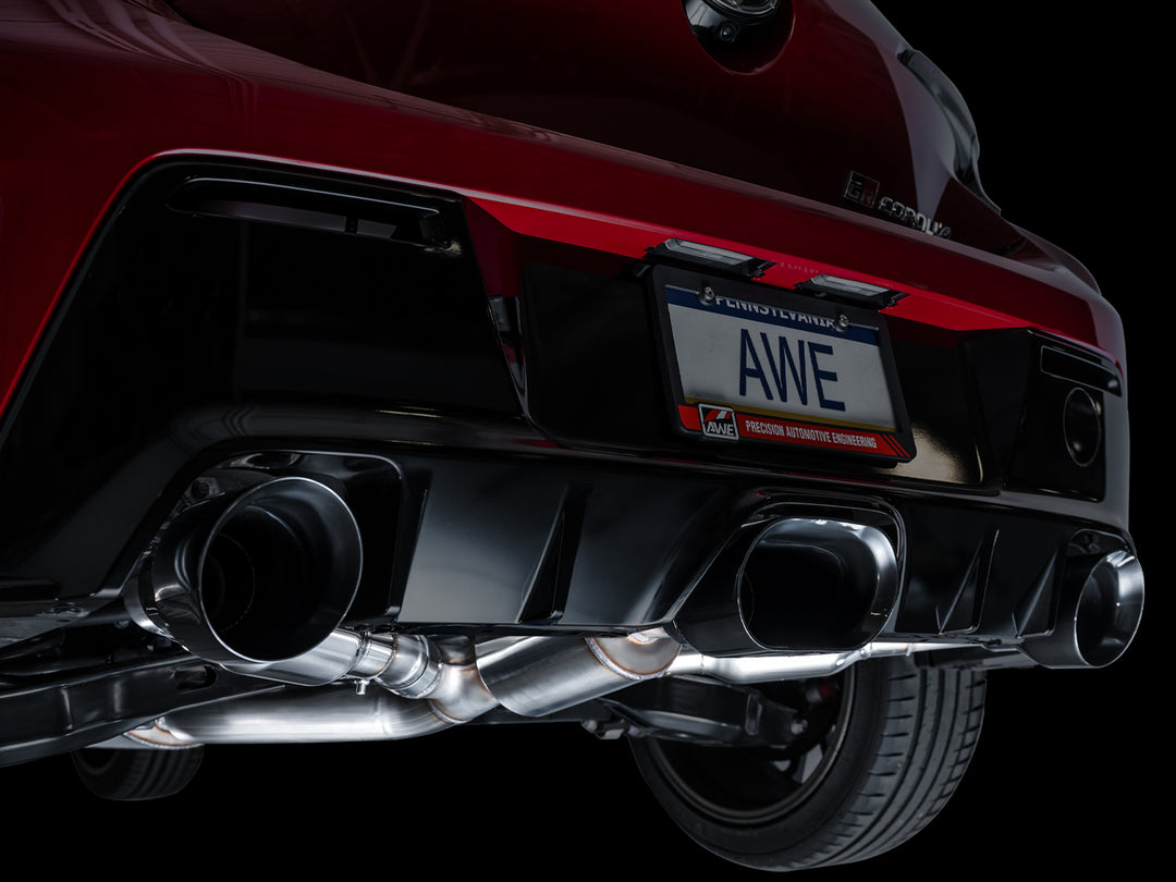 AWE Track Edition Exhaust for GR Corolla - Diamond Black Tips