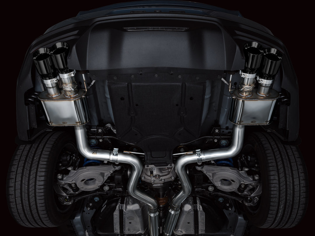AWE SwitchPath™ Exhaust for S650 Ford Mustang GT Fastback - Quad Diamond Black Tips