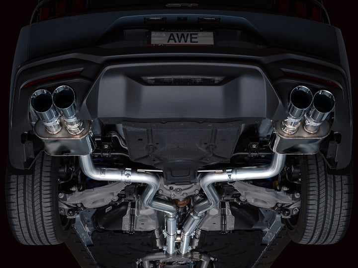 AWE SwitchPath™ Exhaust for S650 Ford Mustang GT Fastback - Quad Chrome Silver Tips