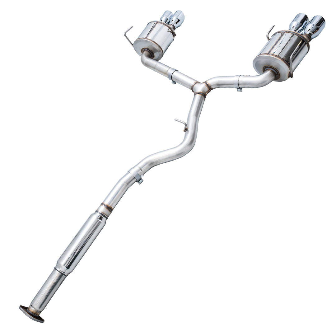 AWE Touring Edition Exhaust for VA STI / GV WRX / GV STI Sedan - Chrome Silver Quad Tips (102mm)