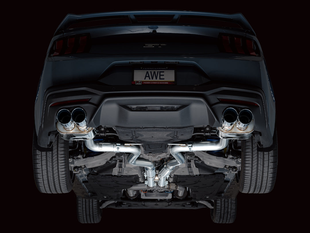 AWE SwitchPath™ Exhaust for S650 Ford Mustang GT Fastback - Quad Chrome Silver Tips