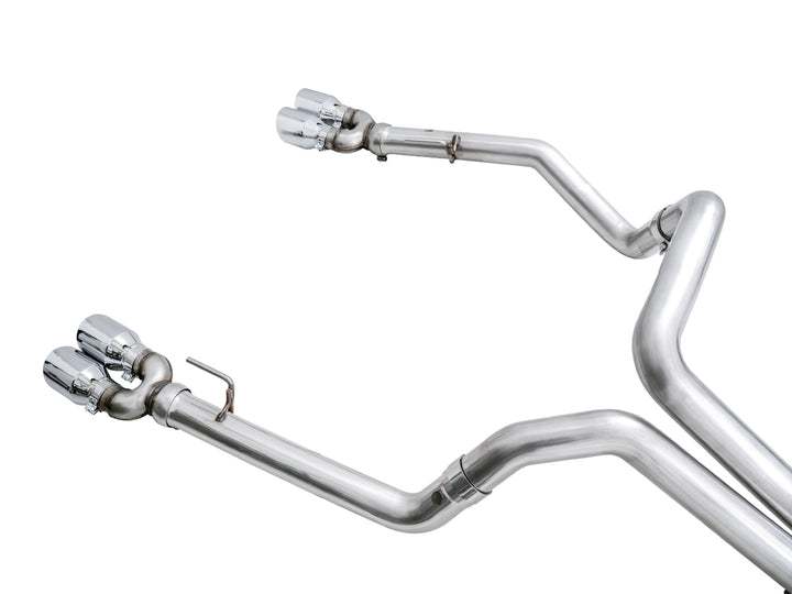 AWE 0FG Catback Split Rear Exit Exhaust for 4th Gen Silverado/Sierra 1500 6.2L (with bumper cutouts) - Quad Chrome Silver Tips