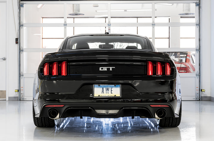 AWE Touring Edition Cat-back Exhaust for S550 Mustang GT - Dual Tip - Diamond Black Tips