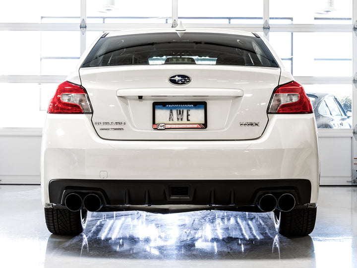 AWE Touring Edition Exhaust for 2015+ VA WRX Sedan - Diamond Black Quad Tips (102mm)