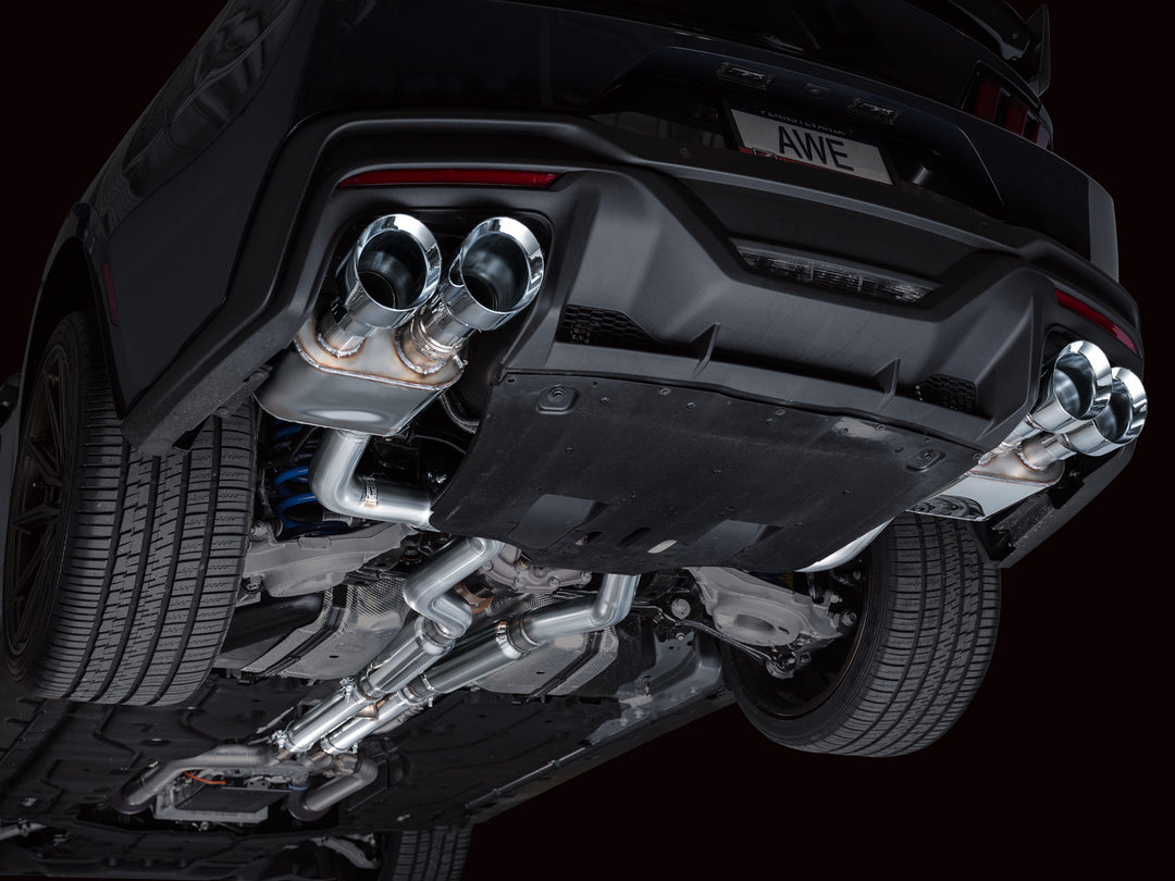 AWE SwitchPath™ Exhaust for S650 Ford Mustang Dark Horse - Quad Chrome Silver Tips