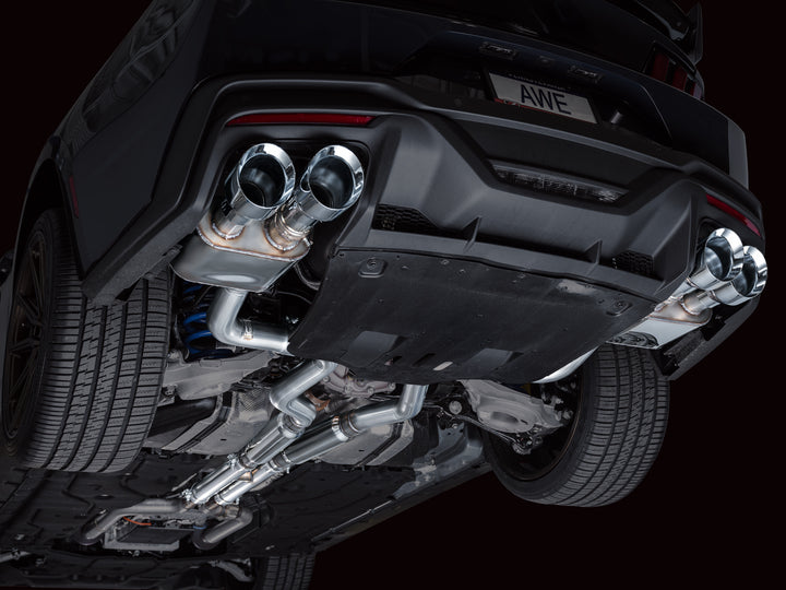AWE SwitchPath™ Exhaust for S650 Ford Mustang Dark Horse - Quad Chrome Silver Tips