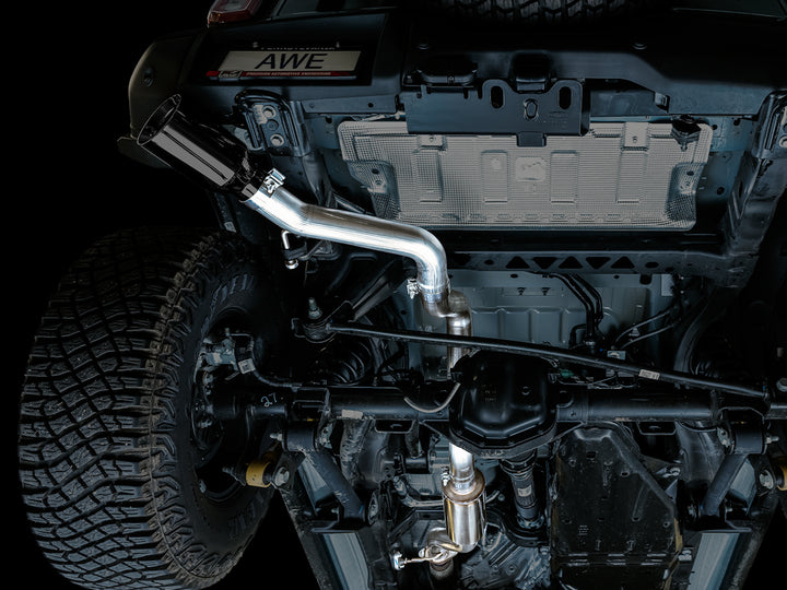 AWE 0FG Catback Exhaust for Ford Bronco with BashGuard™ - Single 5" Diamond Black Tip