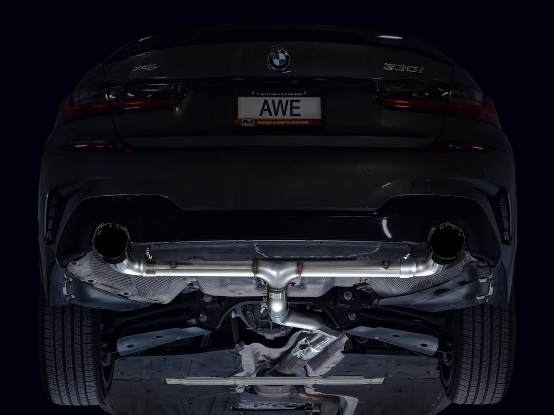 AWE Track Edition Axleback Exhaust for BMW G2X 330i/430i - Diamond Black