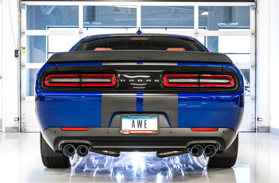 AWE Touring Edition Exhaust for 17+ Challenger 5.7 - Chrome Silver Quad Tips