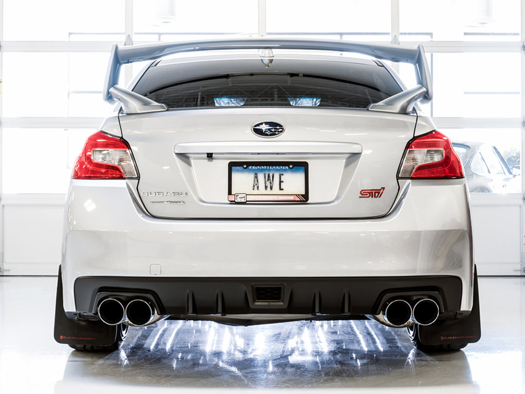 AWE Touring Edition Exhaust for VA STI / GV WRX / GV STI Sedan - Chrome Silver Quad Tips (102mm)