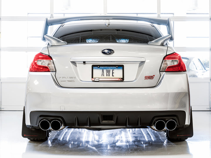 AWE Touring Edition Exhaust for VA STI / GV WRX / GV STI Sedan - Chrome Silver Quad Tips (102mm)