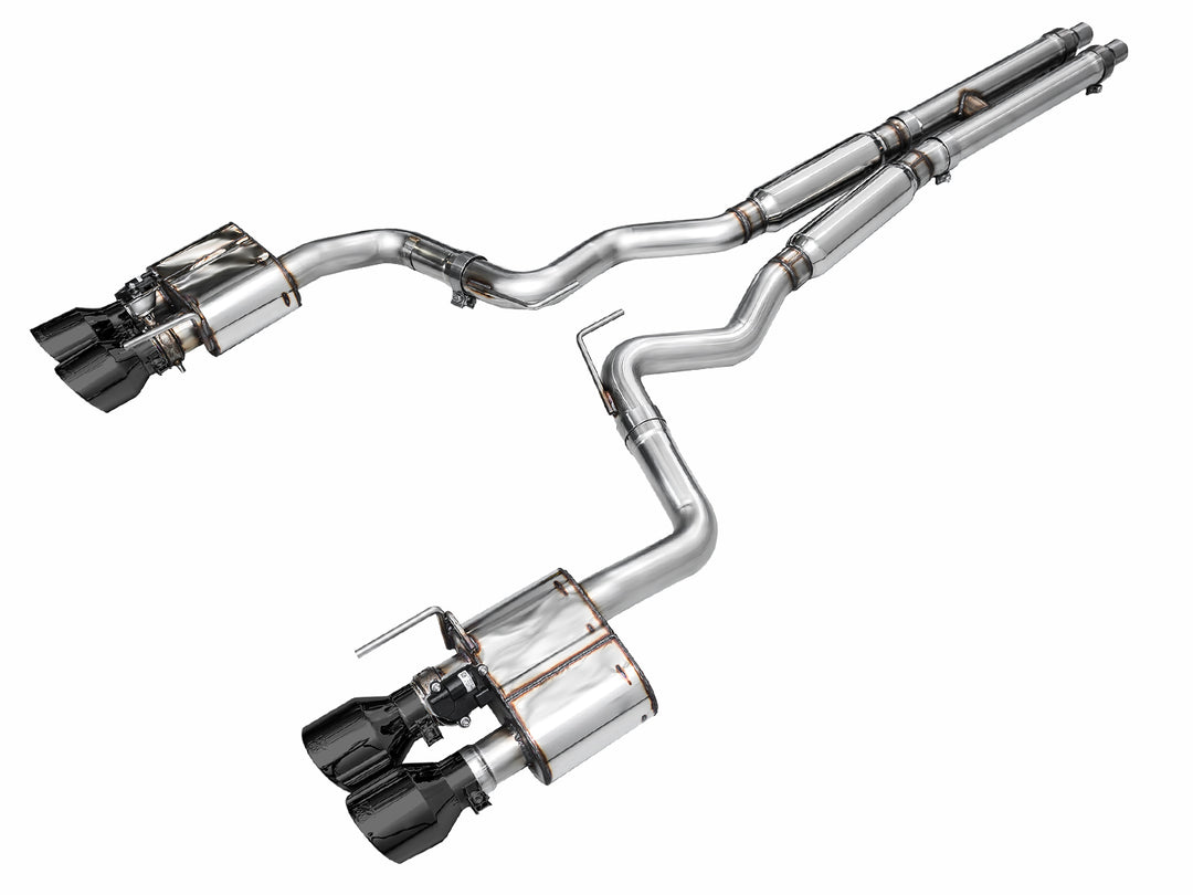 AWE SwitchPath™ Exhaust for S650 Ford Mustang GT Fastback - Quad Diamond Black Tips