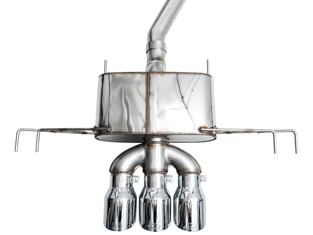 AWE Touring Edition Exhaust for FL5 Civic Type R - Triple Chrome Silver Tips