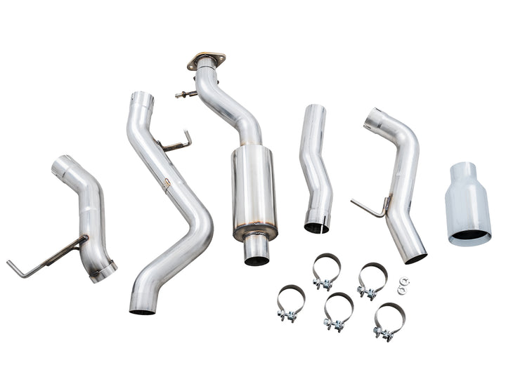 AWE 0FG Catback Exhaust for Ford Bronco with BashGuard™ - Single 5" Chrome Silver Tip