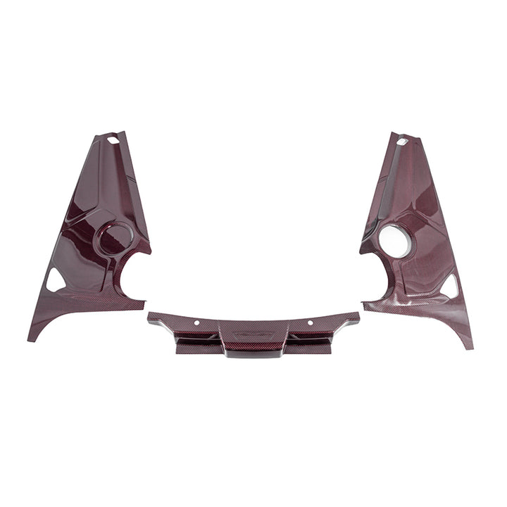 Corvette C8 DRY CARBON FIBER Coupe Engine Bay Panel Cover (3-Pieces Version)