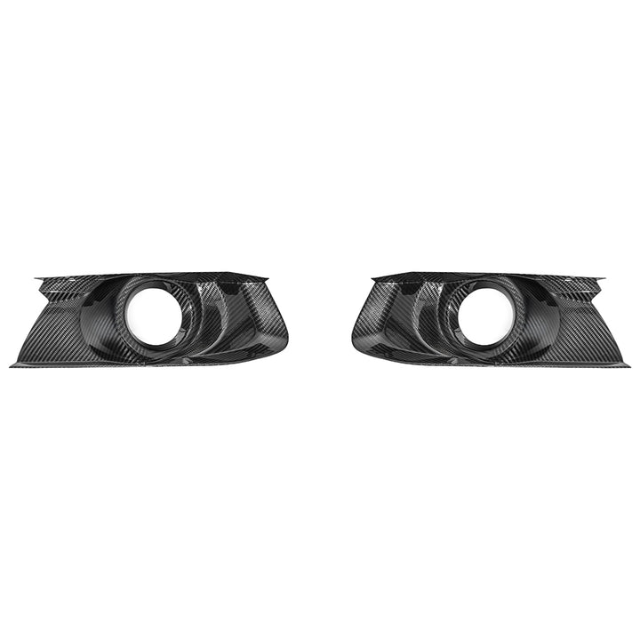 2015-17 Ford Mustang DRY CABON FIBER Front Bumper Fog Light Bezel Cover Pair