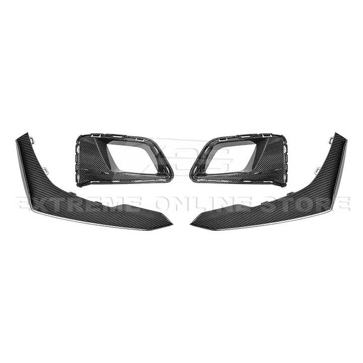 2019-24 Camaro ZL1 1LE Dry Cabon Fiber Front Air Duct Bezels &amp; Canard Dive Planes