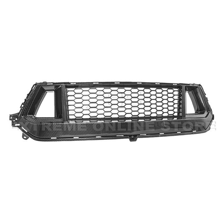 2024+ Ford Mustang DRY CARBON FIBER Front Upper Grille W/ GT Mesh Cover