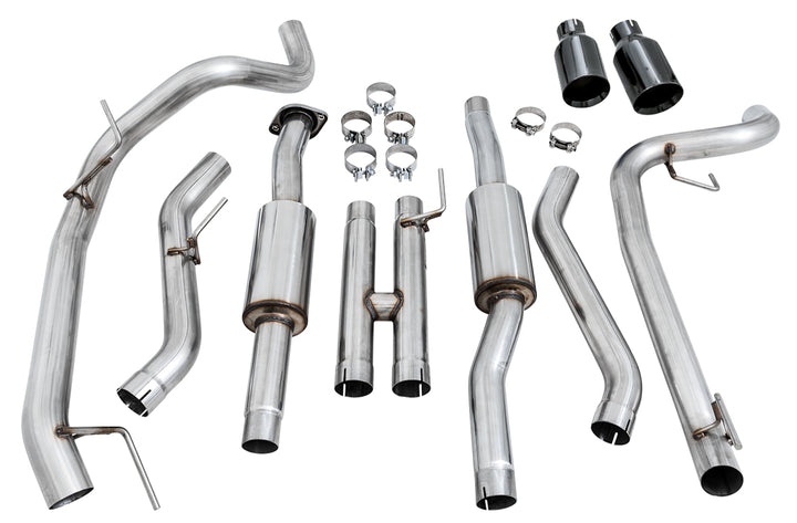 AWE 0FG Exhaust for Gen 2 Ford Raptor (Resonated Performance Cat-back) - Diamond Black 5" Tips